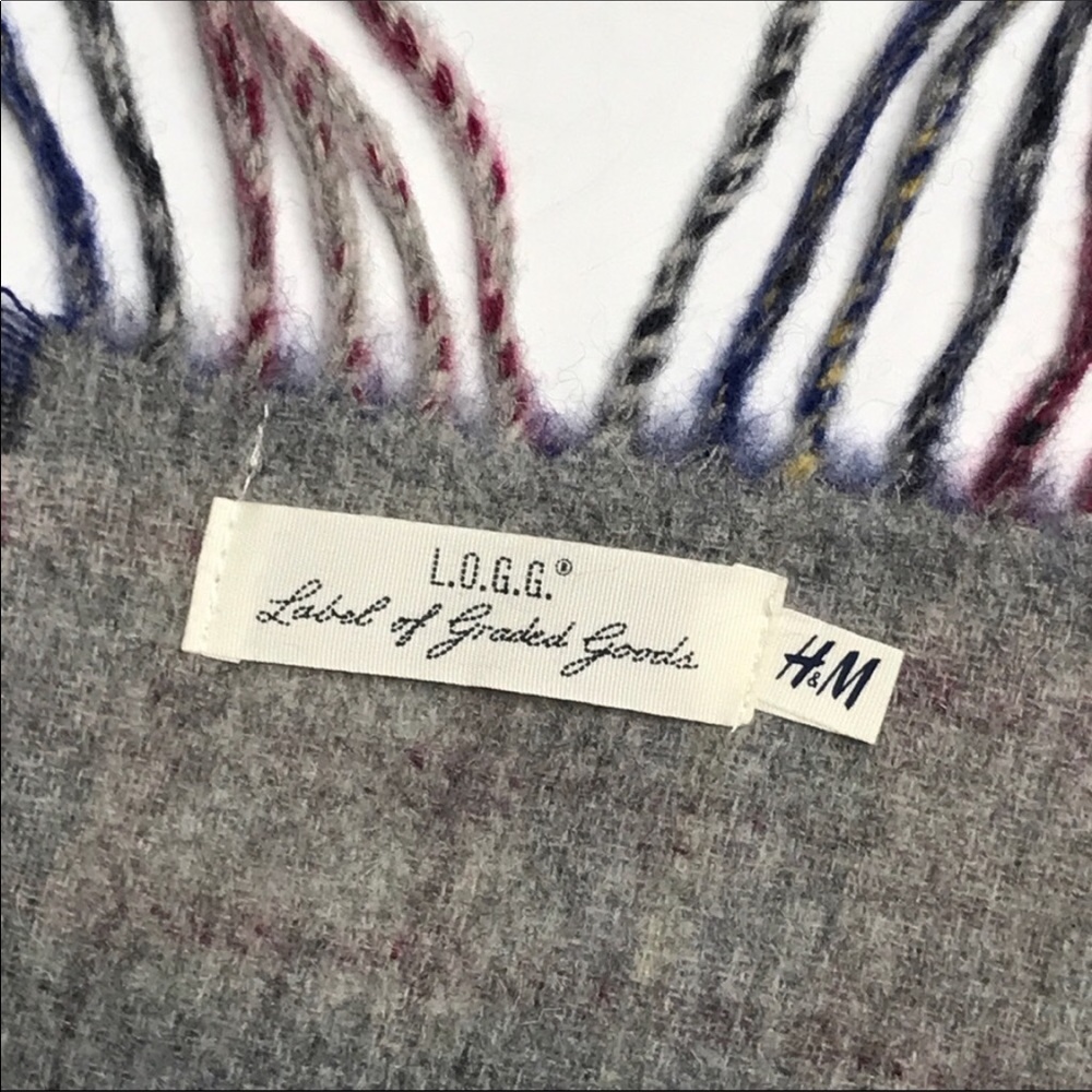 H&M Plaid Wool Double Faced Blanket Scarf - Picture 4 of 5